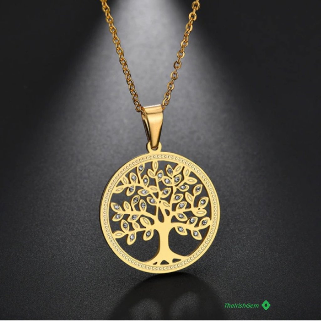 Gold Stainless Tree Of Life Necklace